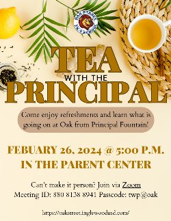 Tea with the Principal